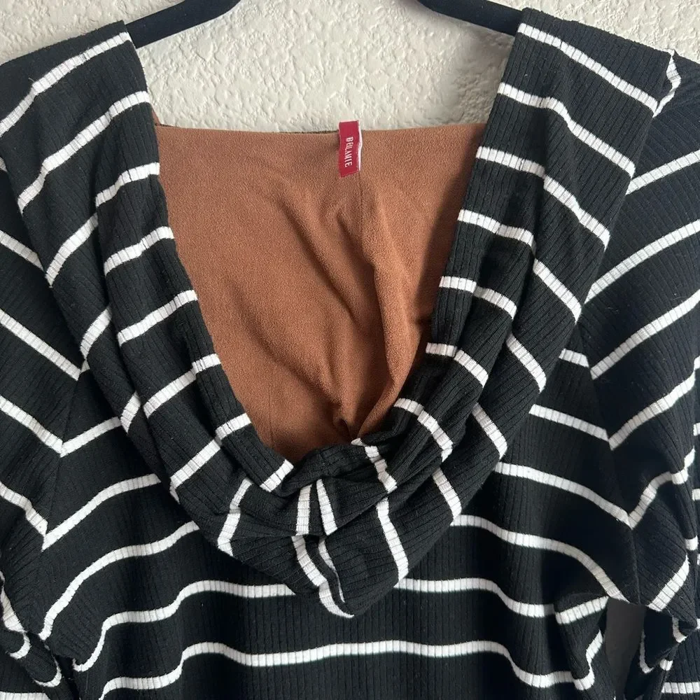Bellamie Striped Hoodie Tunic Top – Size S